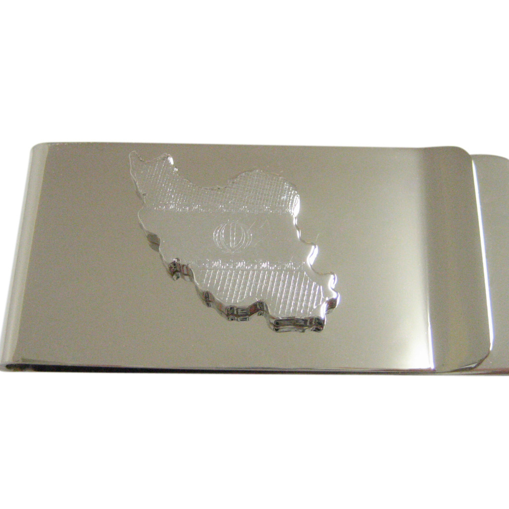 Iran Map Shape and Flag Design Money Clip